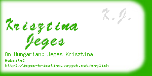 krisztina jeges business card